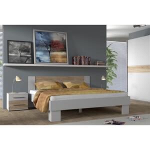 Manželská posteľ COCOA, 160x200, biela/dub Sonoma