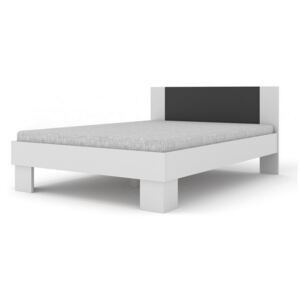 Manželská posteľ TESSA, 160x200, biela/antracyt