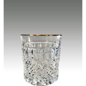Bohemia Crystal ručne brúsené poháre na whisky Felicie Line Gold 300ml (set po 2ks)