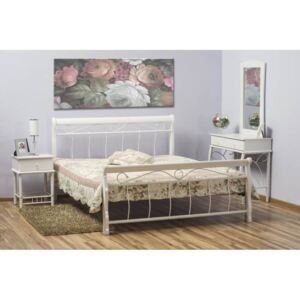 Drevená posteľ VENA 2 + rošt, 160x200, biela
