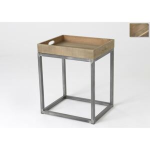 CADES Príručný drevený stolík industrial 63 cm