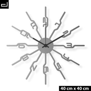 AtelierDSGN: Dizajnové nástenné hodiny: Čísla - Nerezové, Výber farieb Matná nerezová oceľ