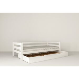 MAXMAX Detská posteľ z masívu BUK - NINA 200x90cm - biela