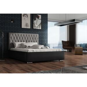 Čalúnená posteľ REBECA + rošt + matrac, Siena04 s gombičkou/ Dolaro08, 120x200