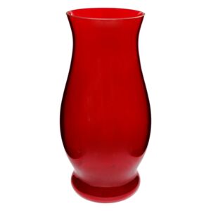 Červená sklenená váza 25 cm