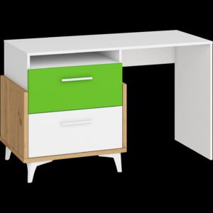 WIP Písací stôl HEY-04 125 Farba: Dub artisan/biela/zelená