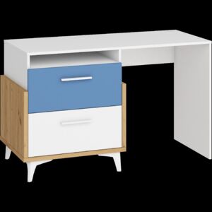WIP Písací stôl HEY-04 125 Farba: Dub artisan/biela/modrá