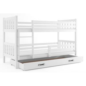 Poschodová posteľ RINOCO 2 + ÚP + matrac + rošt ZADARMO, 190x80 cm, biela, biela