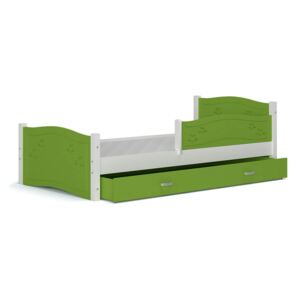 Detská posteľ DIANA + zábrana, 180x80 cm, zelený