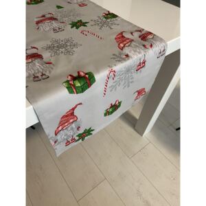 Vianočný obrus Sivý Škriatok 40x80 cm