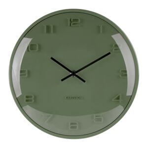 Tmavo zelené nástenné hodiny - Karlsson Elevated Pine Green, OE 25 cm