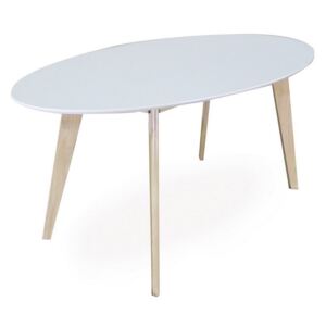 Jedálenský stôl MANTA, 75x90x160, biela/dub bielený