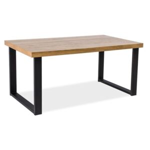 Jedálenský stôl HUMBERTO, 75x90x180, dub/čierna