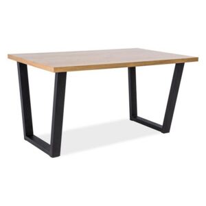 Jedálenský stôl VALI, 78x90x150, dub/čierna