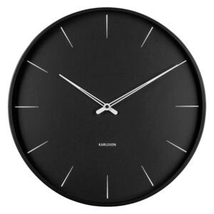 KARLSSON Nástenné hodiny Lure – čierne 40 × 4,5 cm