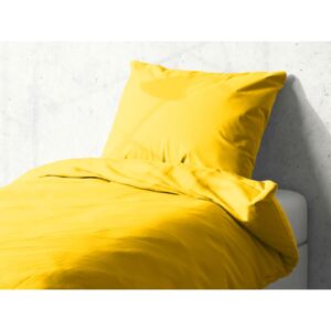Detské bavlnené posteľné obliečky do postieľky Moni MO-001 Žlté Do postieľky 90x130 a 40x60 cm