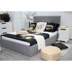Čalouněná postel MARTIN + UP, 160x200, šedá látka, Malmo 90