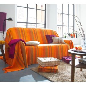 Ručne tkané plédy a prehozy, oranžová Barva: oranžová, Velikost: prikrývka 180x240cm