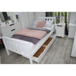 Vyvýšená postel SWAG + rošt, 120x200, bílá