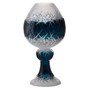 Krištáľová váza Hoarfrost, farba azúrová, výška 560 mm