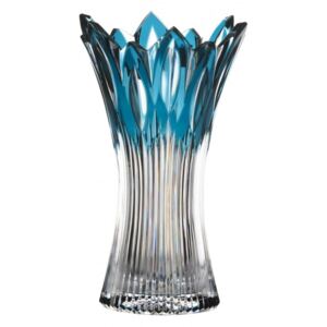 Krištáľová váza Flame, farba azúrová, výška 255 mm