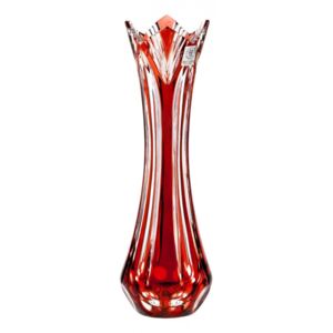 Krištáľová váza Lotos, farba rubínová, výška 255 mm