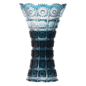 Krištáľová váza Paula, farba azúrová, výška 255 mm