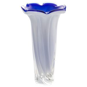 Váza hutné sklo, farba modrá - opál, výška 350 mm