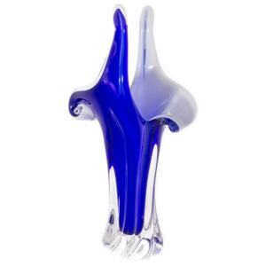 Váza hutné sklo, farba modrá - opál, výška 400 mm