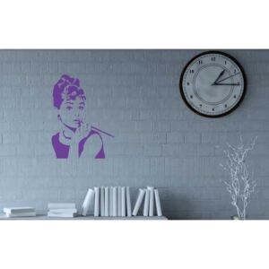 GLIX Audrey Hepburn - nálepka na stenu Fialová 55 x 75 cm