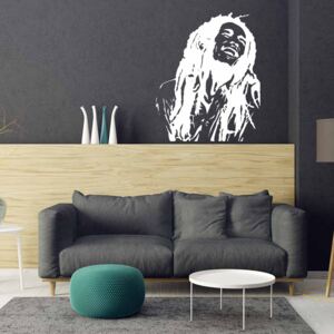 GLIX Bob Marley - nálepka na stenu Biela 75 x 90 cm