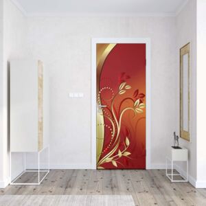 GLIX Fototapeta na dvere - Luxury Ornamental Floral Design Orange