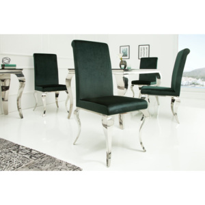 Dizajnová stolička Rococo zelený zamat