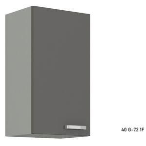 Kuchyňská skříňka horní svislá GREY 40 G-72 1F, 40x71,5x31, šedá/šedá lesk