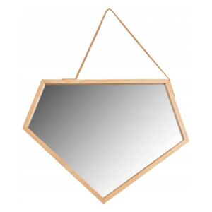 Rea - Tutumi asymetrické zrkadlo na pásku 51 x 49 cm YMJZ20216, hnedá, HOM-08889