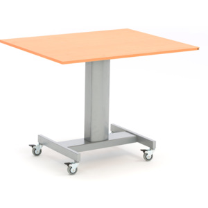 Počítačový stôl s kolieskami, 1000x800 mm, buk/šedá