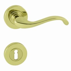 Dverové kovanie MP Cast-R (OLV) - WC kľučka-kľučka s WC sadou/OLV (mosadz leštená a lakovaná)