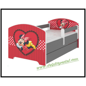 Disney Minnie srdce 160x80 detská posteľ