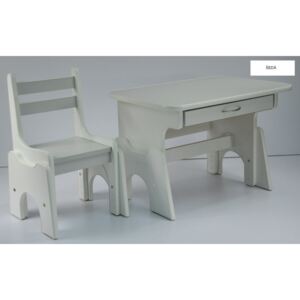 Stol a stoličky B1 - regulácia výšky šedo/biela