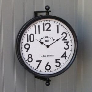 Nástenné otočné hodiny Antique Coal - 40cm