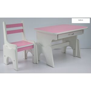 Stol a stoličky B1 - regulácia výšky růžová