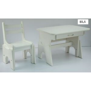 Stol a stoličky - B1 regulácia výšky biela
