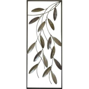 Listy vŕby v ráme (Kovová dekorácia na stenu)