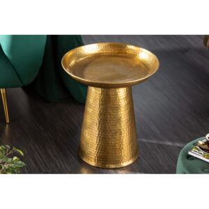 IIG - Ručne vyrobený príručný stolík ORIENT 45 cm tepaný dizajn, zlatý