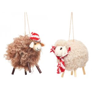 Plstěná vánoční ozdoba Sheep Krémová