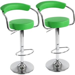 Sada barových stoličiek 2 ks, zelená, 53 x 105 x 52 cm