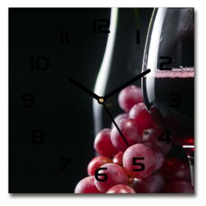 Sklenené hodiny na stenu Hrozno a víno