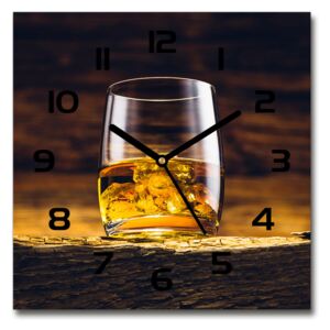 Sklenené hodiny na stenu Bourbon v pohári