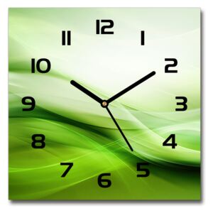 Sklenené hodiny na stenu Zelenej vlny pozadie