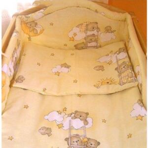 NEW BABY 2-dielne posteľné obliečky New Baby 90/120 cm bežové s medvedíkom